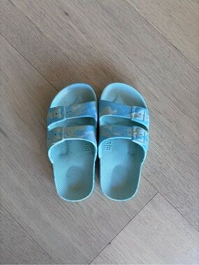 Freedom Moses Aqua Camo Slide Sandals